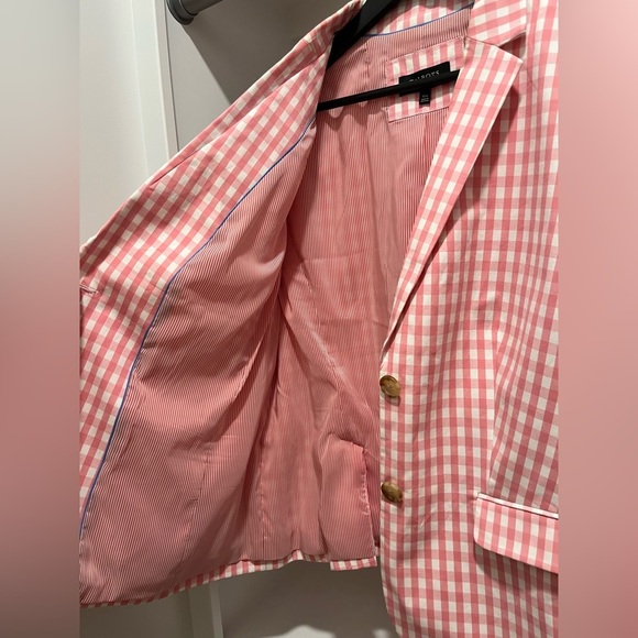 Women's Talbots Pink Gingham Check Blazer Jacket Size 16W plus size - Picture 4 of 9
